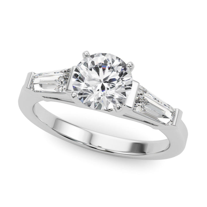 Vespera Three Stone Trillion Engagement Ring