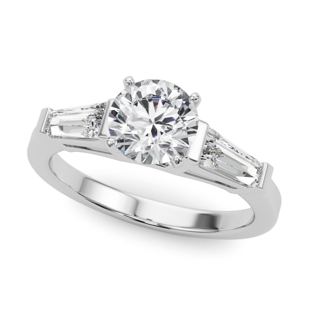 Vespera Three Stone Trillion Engagement Ring