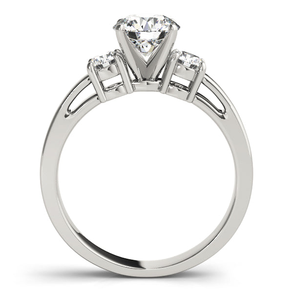 Exmouth Three Stone High Set Engagement Ring in 9K Round White Gold