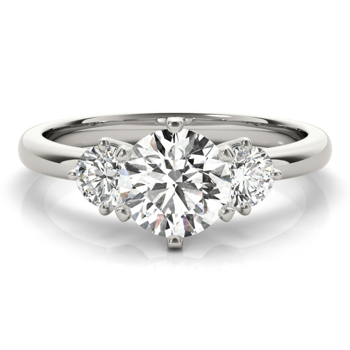 Moree Three Stone Engagement Ring in 9K Round White Gold