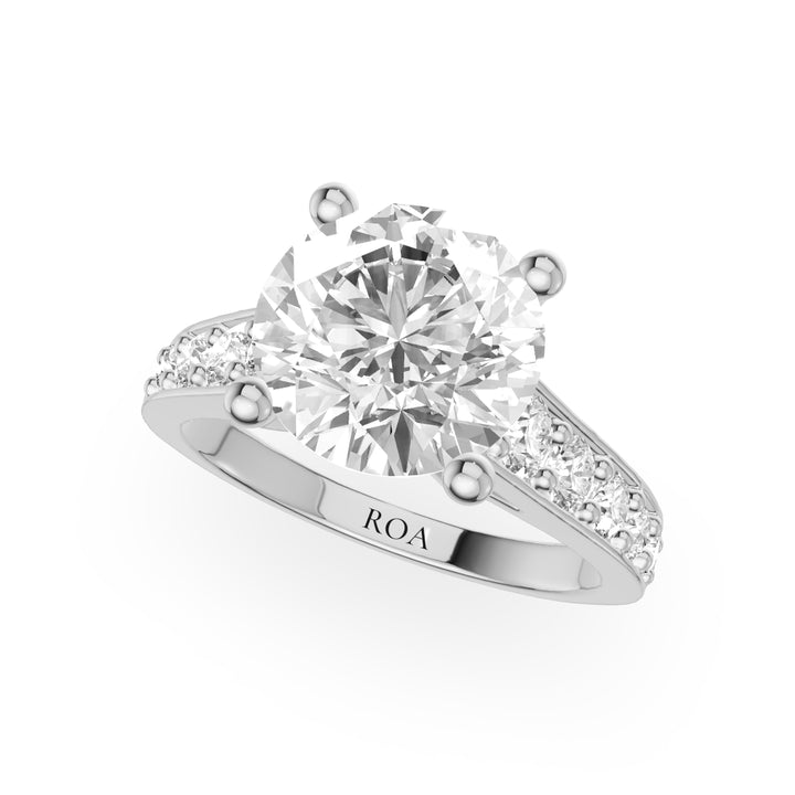 Rockhampton Cathedral Engagement Ring in Round White Gold