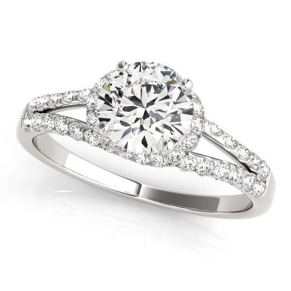 Aria Twisted Pave Engagement Ring in 9K Round White Gold