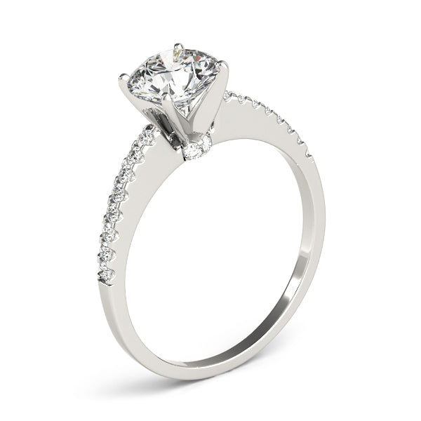 Gippsland High Set Pave Engagement Ring in 9K Round White Gold