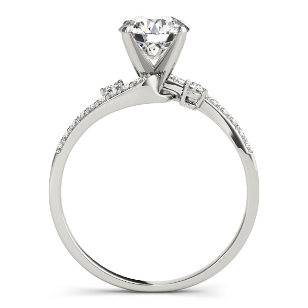 Velvet Bypass Pave Engagement Ring in 9K Round White Gold