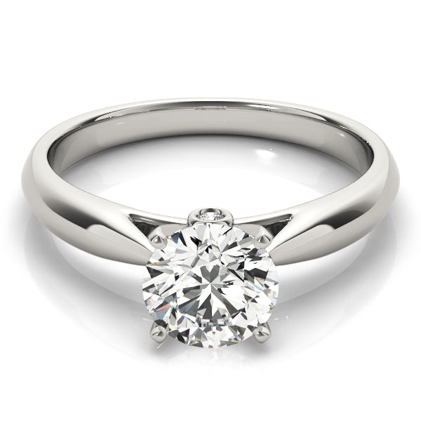 Snowdrop solitaire Hidden Halo Engagement Ring in 9K Round White Gold