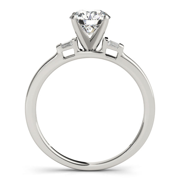Infinity Three Stone Engagement Ring in 9K Round White Gold
