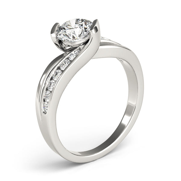 Astral Bypass Bezel Engagement Ring in 9K Round White Gold