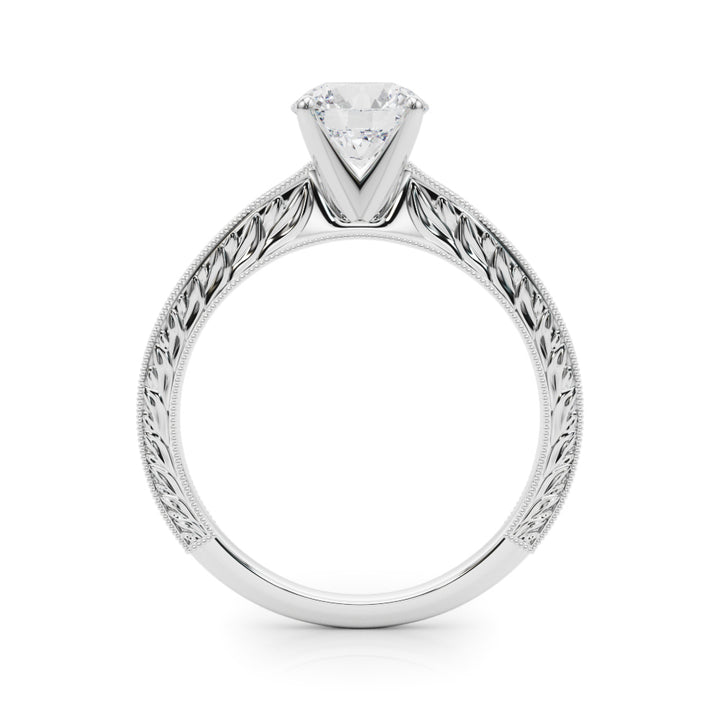 Selene Vintage Engagement Ring in 9K Round White Gold