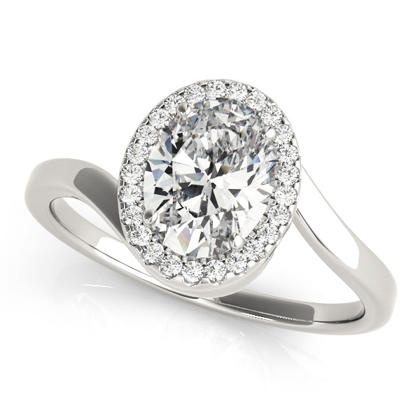 Perth Twisted Shank Halo Engagement Ring