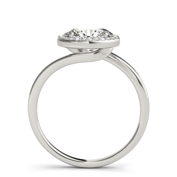 Bondi Oval Halo Engagement Ring in 9K Round White Gold