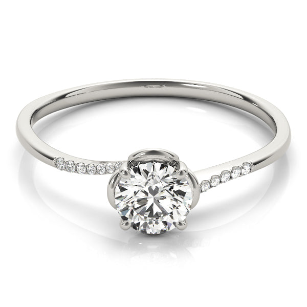 Eternis Pave Engagement Ring in 9K Round White Gold