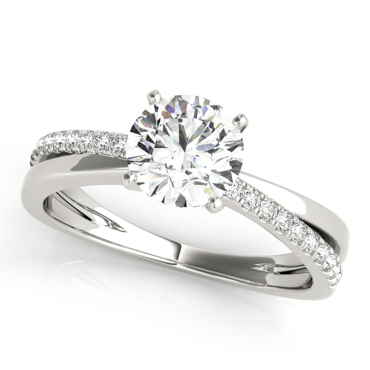 Tranquil Twisted Pave Engagement Ring