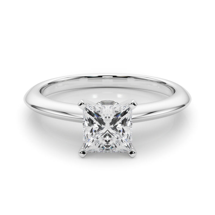 Clematis Six Prong Engagement Ring in 9K Round White Gold