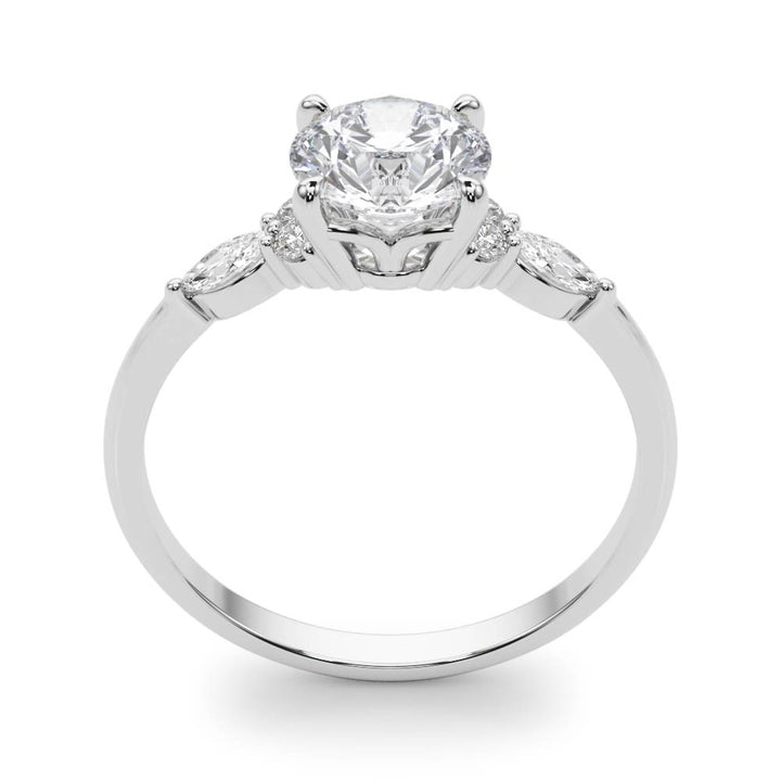 Amulet Three Stone Engagement Ring in 9K Round White Gold