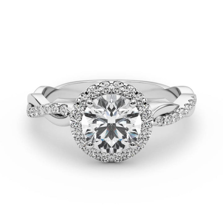 Lorne Halo With Twisted Shank Engagement Ring