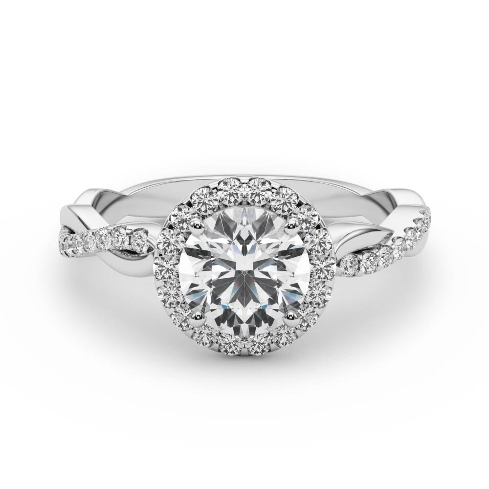 Lorne Halo With Twisted Shank Engagement Ring