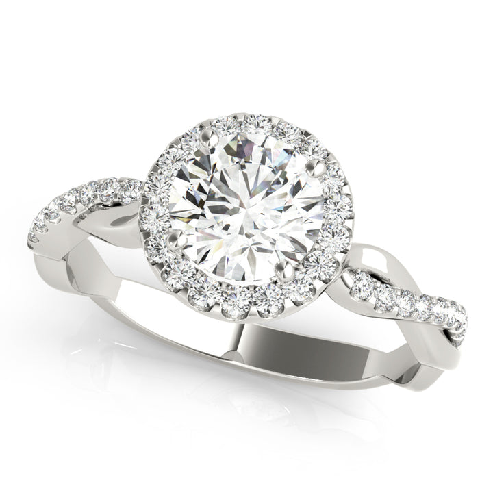 Lorne Halo With Twisted Shank Engagement Ring