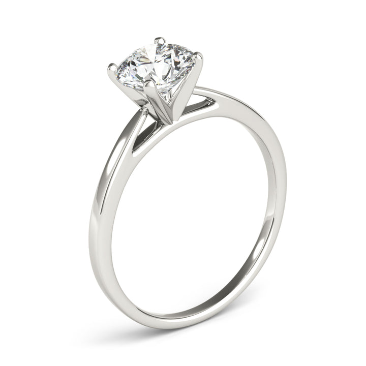 Tulip Cathedral solitaire Engagement Ring in 9K Round White Gold