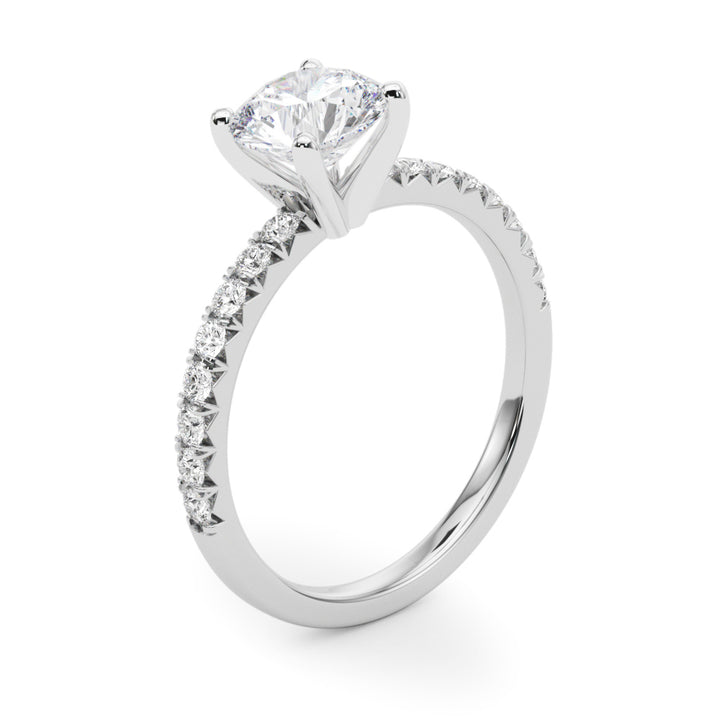 Toowoomba Pave Engagement Ring in 9K Round White Gold