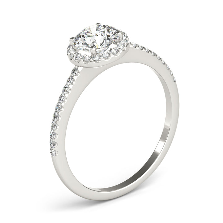 Adelaide Halo Ring Engagement Ring in 9K Round White Gold