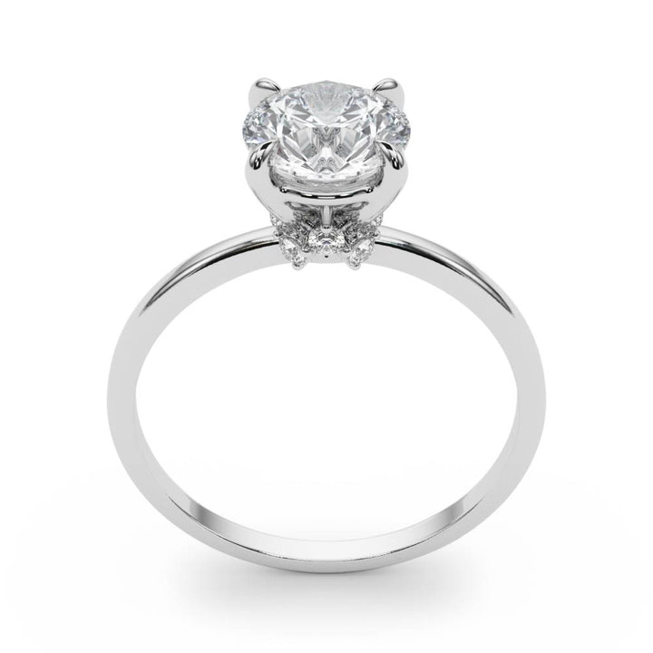 Edelweiss Hidden Halo solitaire Engagement Ring in 9K Round White Gold