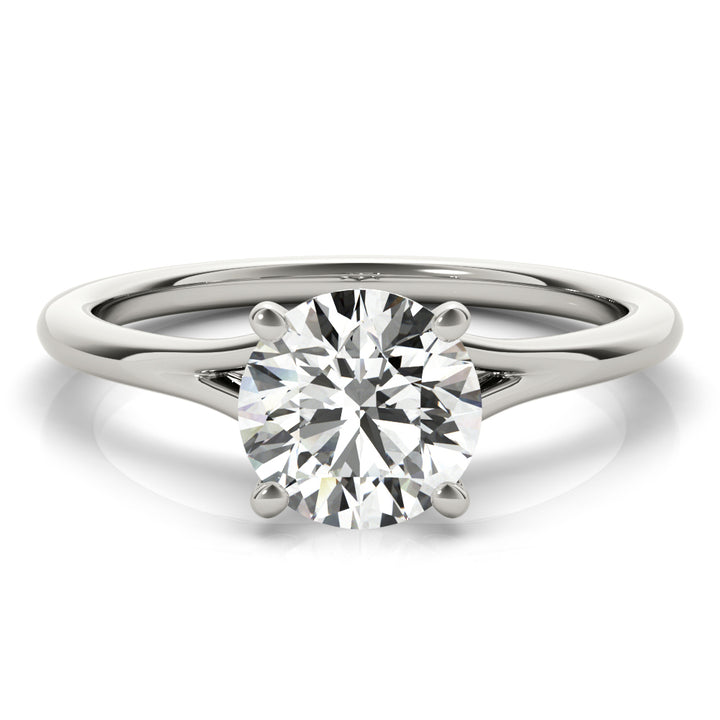 Hyacinth Criss Cross solitaire Engagement Ring in 9K Round White Gold