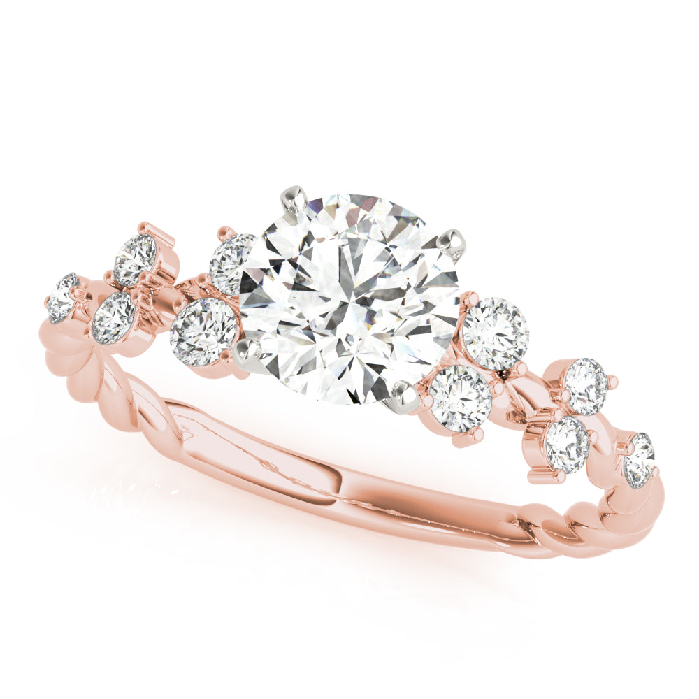 Mirabella Twisted Side Stone Engagement Ring