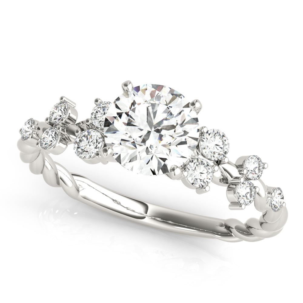 Mirabella Twisted Side Stone Engagement Ring