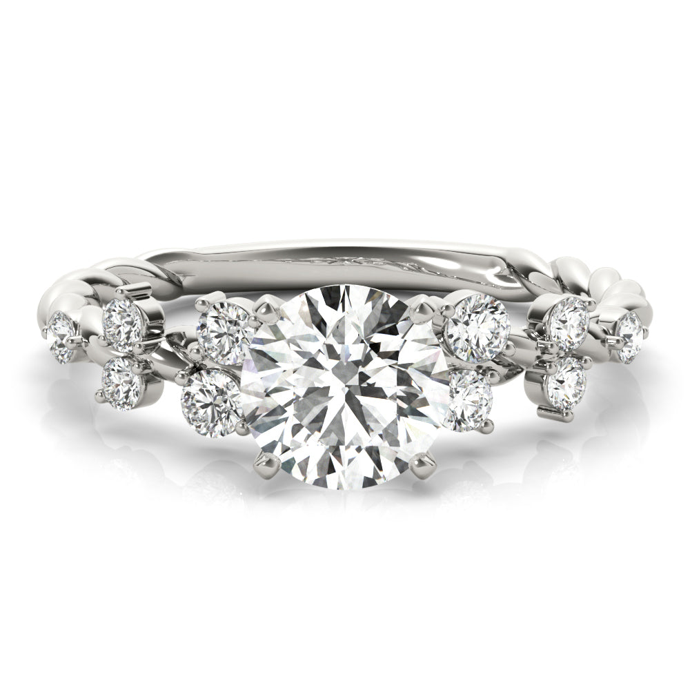 Mirabella Twisted Side Stone Engagement Ring