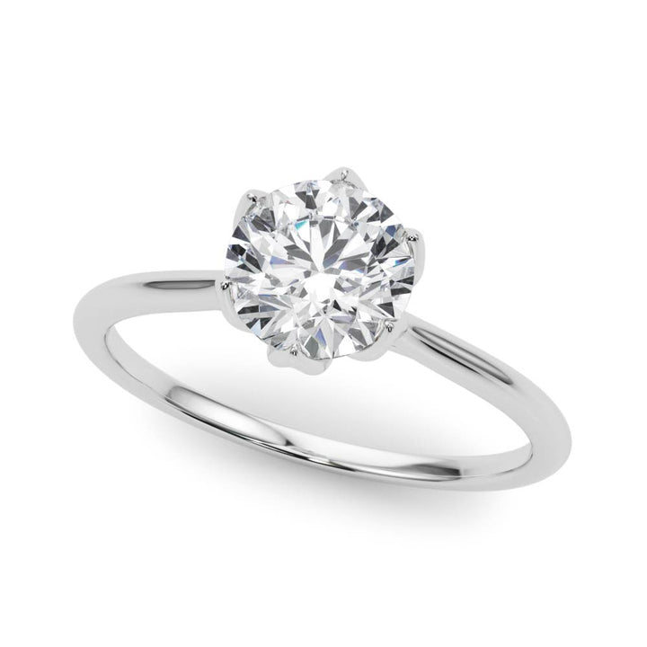 Aster Feather Thin solitaire Engagement Ring