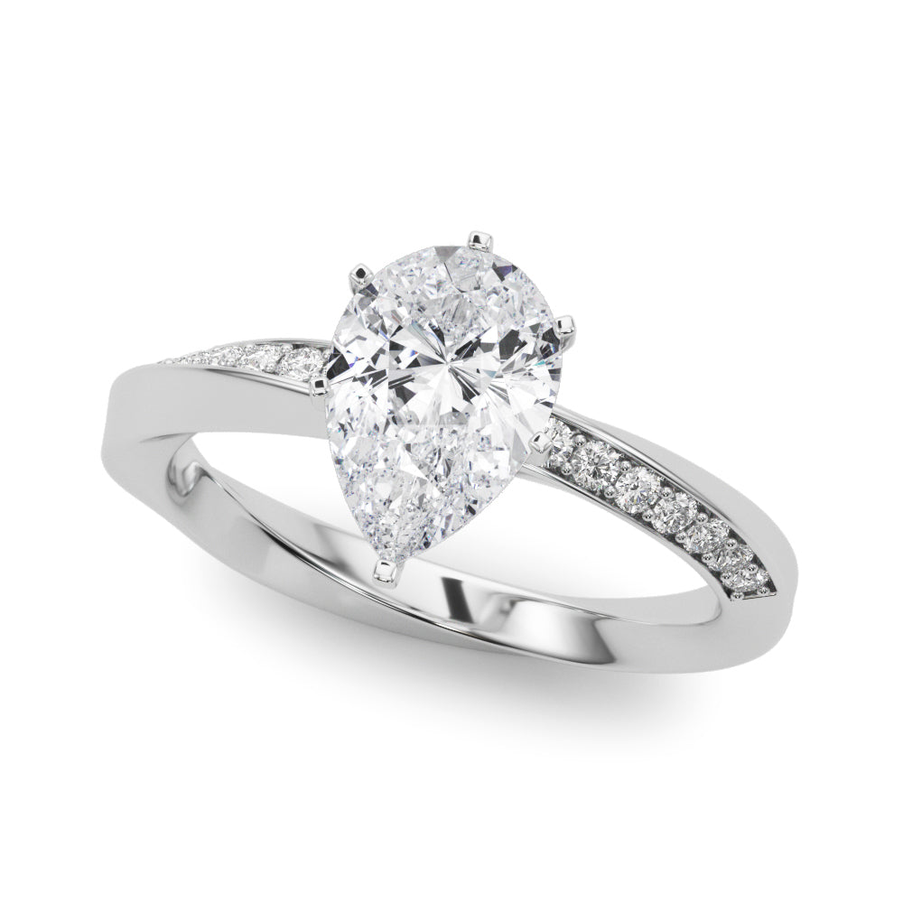 Belleza Bypass Side Stone Engagement Ring