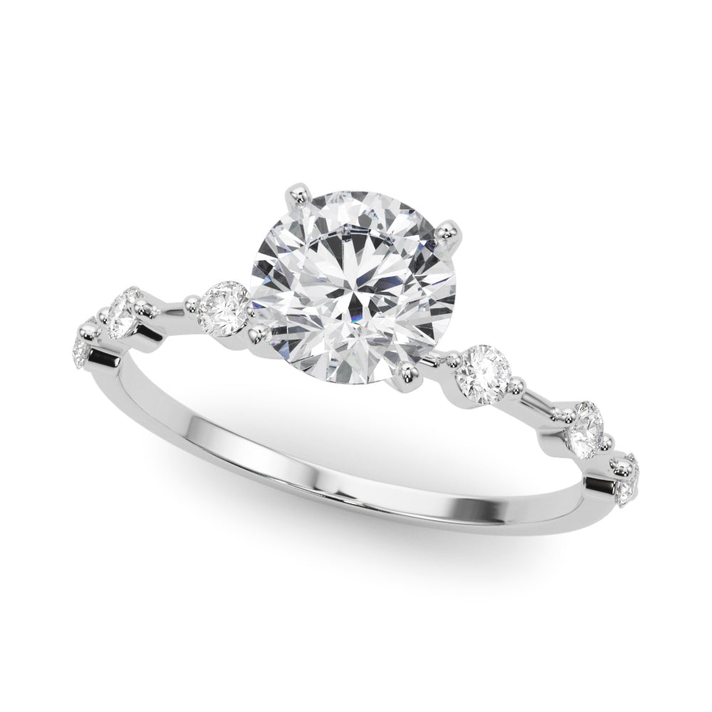 Livia Feature Thin Side Stone Engagement Ring