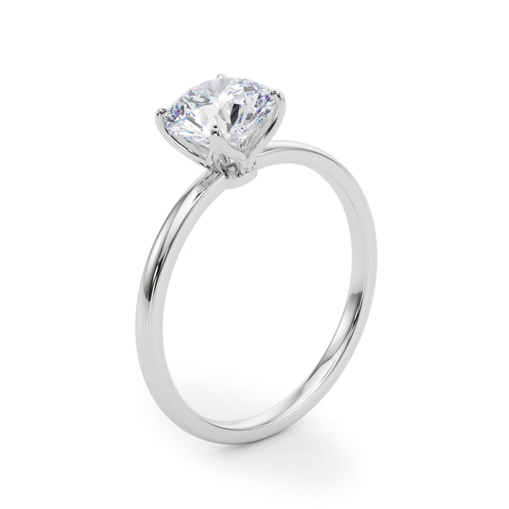 Zinnia solitaire Engagement Ring in 9K Round White Gold