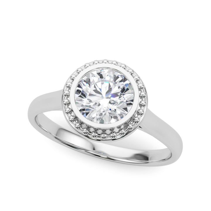 Gardenia Bezel Engagement Ring in 18K Yellow Round Gold