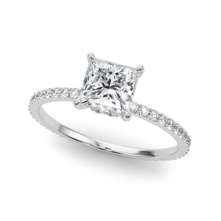 Melbourne Hidden Halo Engagement Ring in 9K Round White Gold