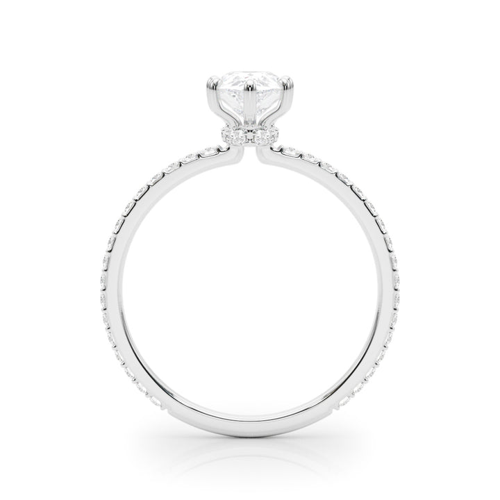 Broome Hidden Halo Engagement Ring in 9K Round White Gold