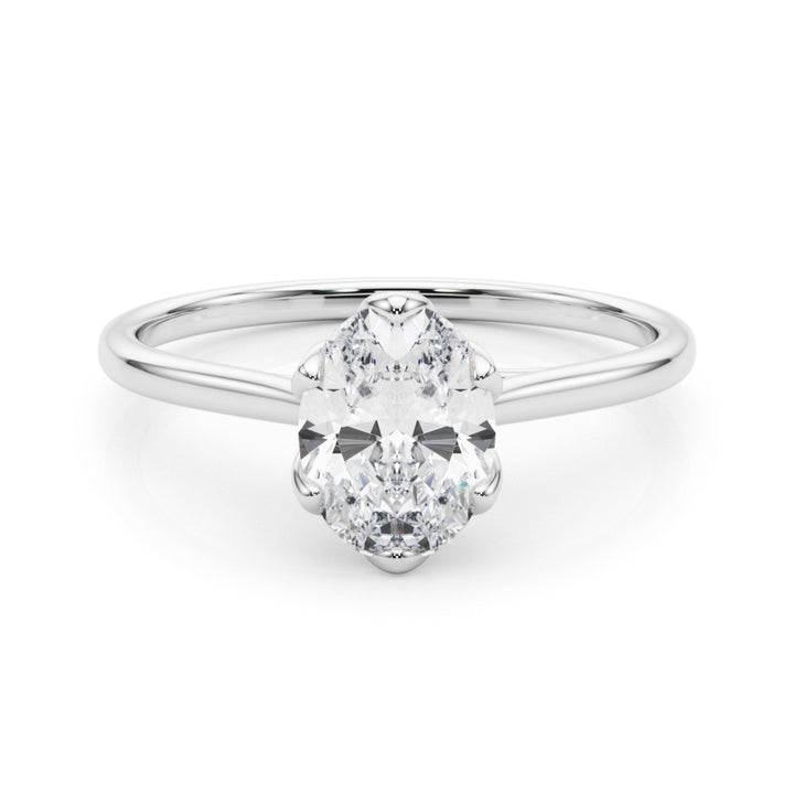 Perla solitaire Engagement Ring in 9K Round White Gold