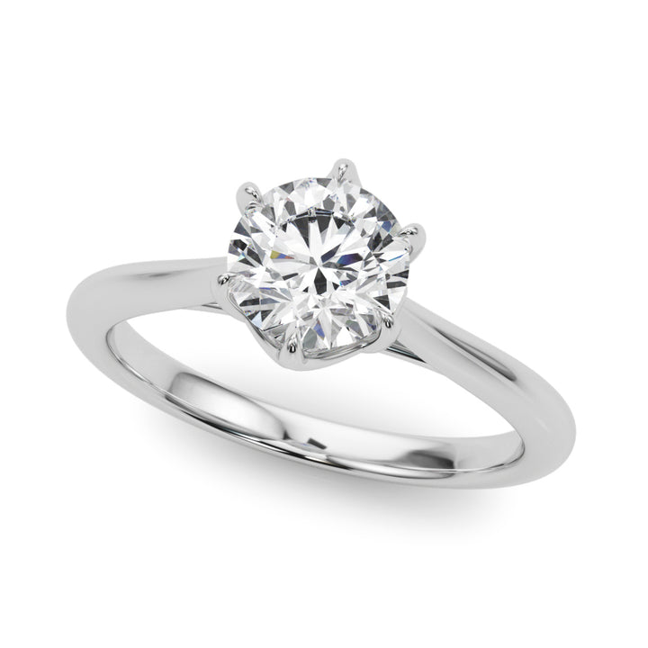 Hellebore Six Prong Solitaire Engagement Ring