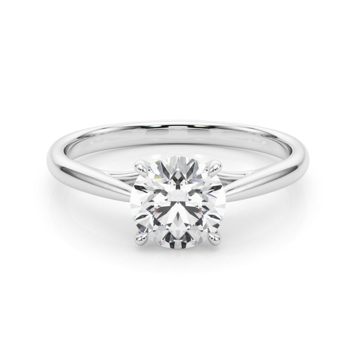 Snapdragon Tapered Shank Solitaire Engagement Ring in 9K Round White Gold
