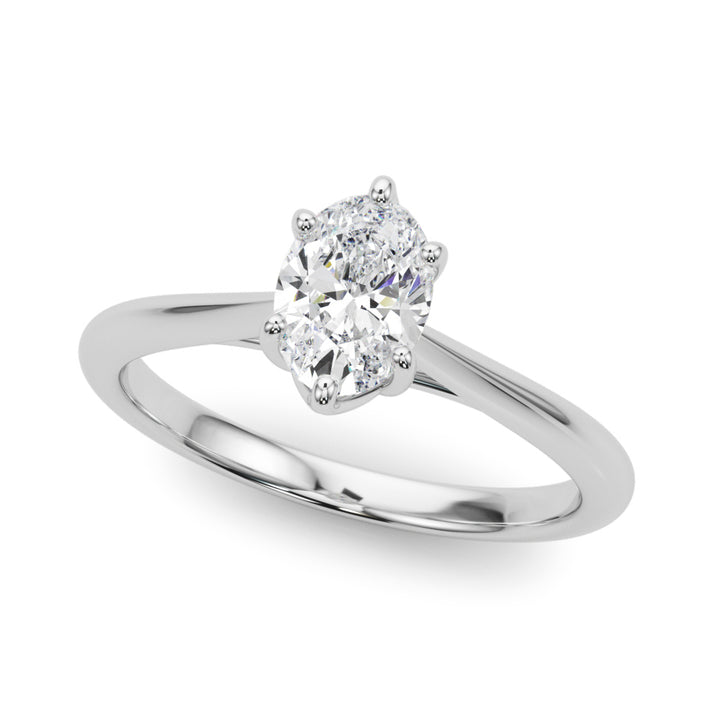 Sunflower Six Prong Oval solitaire Engagement Ring