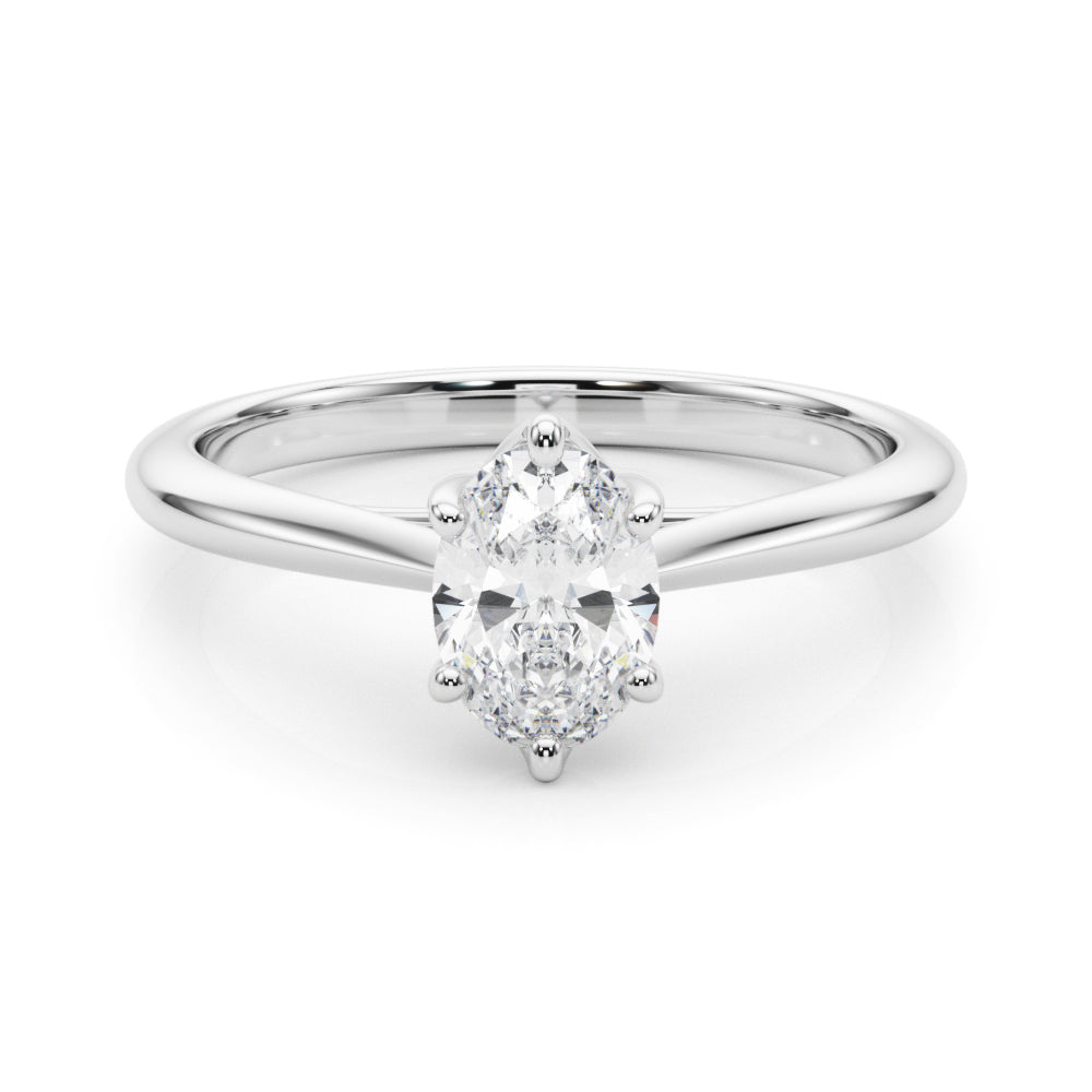 Sunflower Six Prong Oval Solitare Engagement Ring