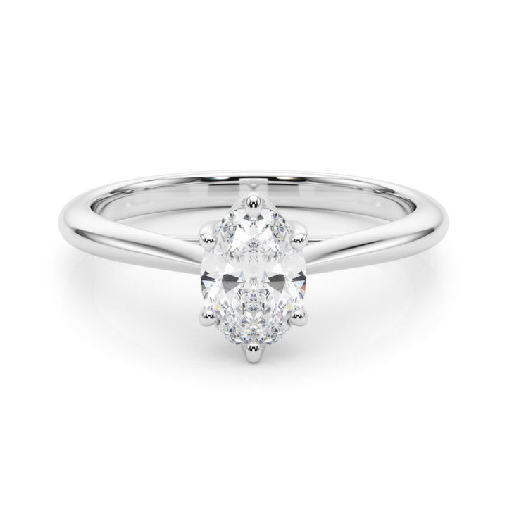 Sunflower Six Prong Oval Solitare Engagement Ring
