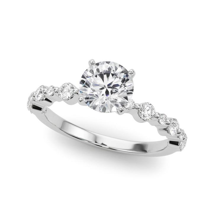 Astralis Side Stone Engagement Ring in 9K Round White Gold