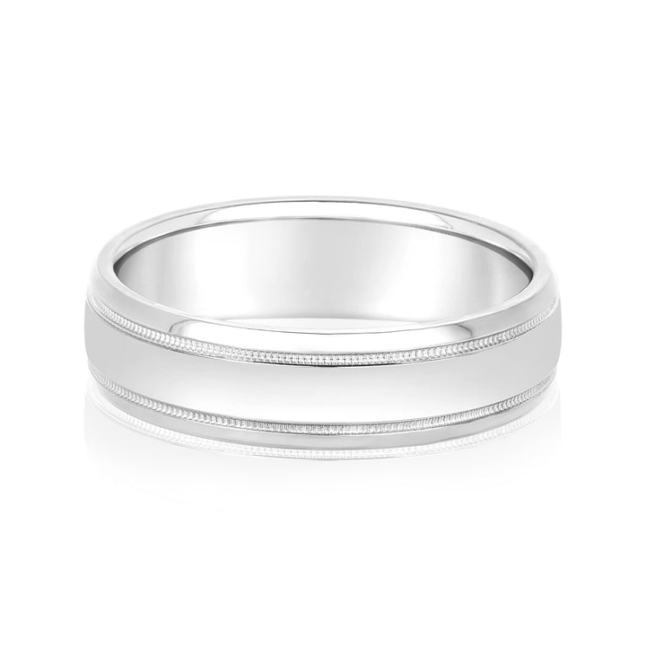 Henry 6mm Mens Band in White Gold