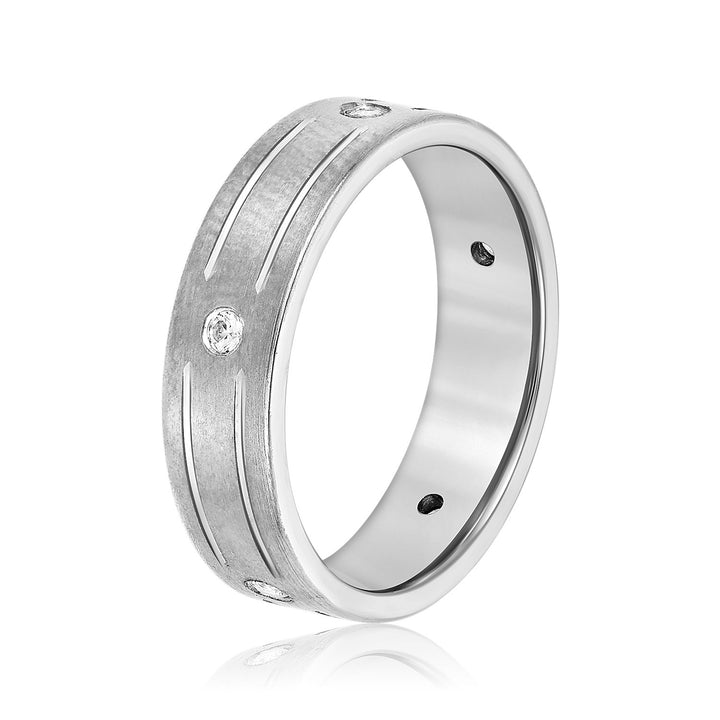 Ethan 6mm Mens Band in Platinum