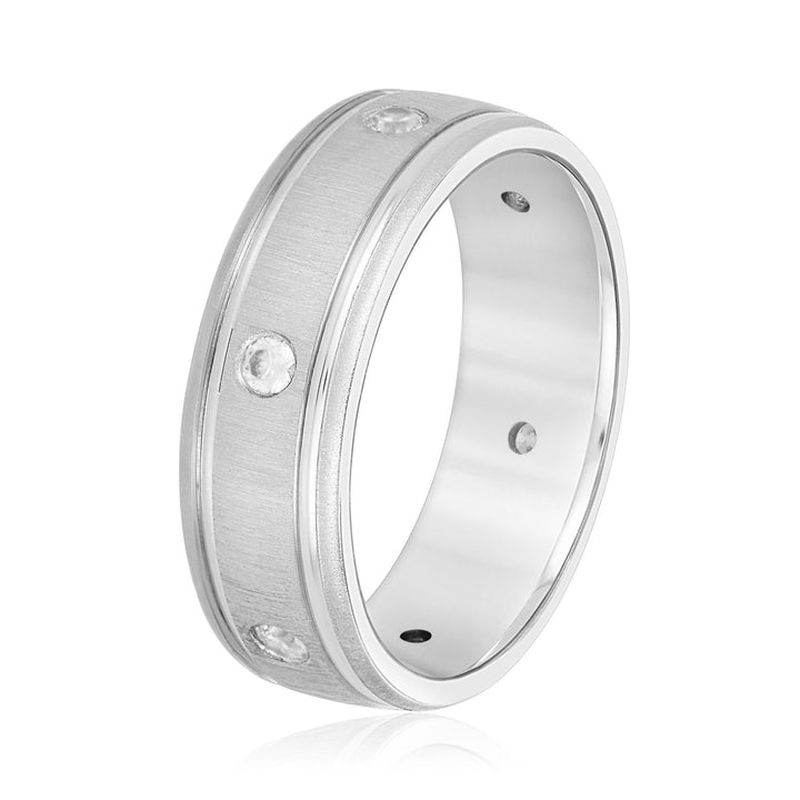 Oscar 6mm Mens Diamond Band in Platinum