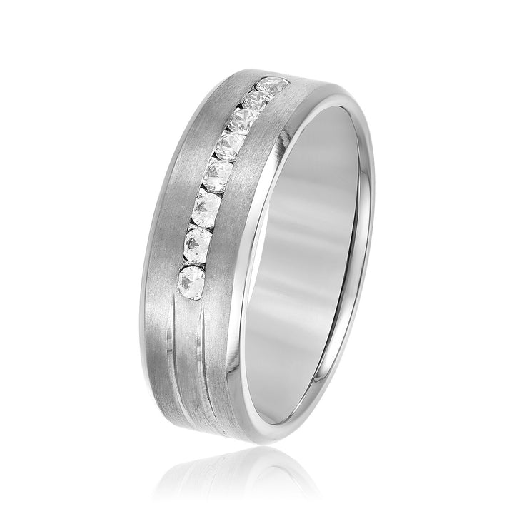 Samuel 7mm Mens Diamond Band in Platinum