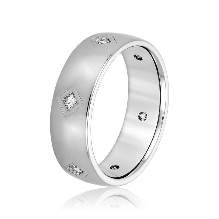 Levi 7mm Mens Diamond Band in Platinum