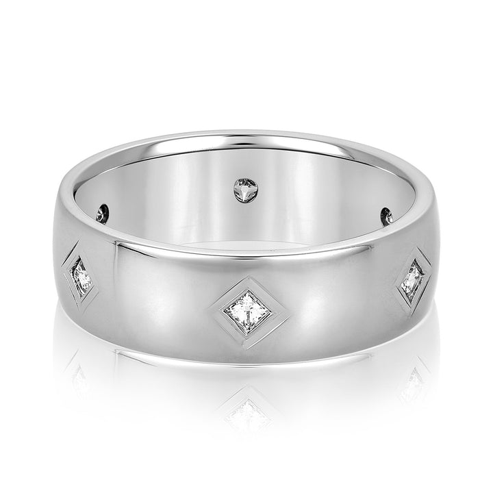 Max 6mm Mens Band in White Gold