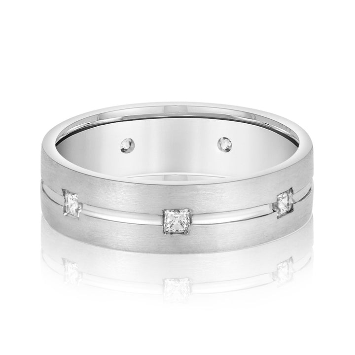 Riley 6mm Mens Band in White Gold